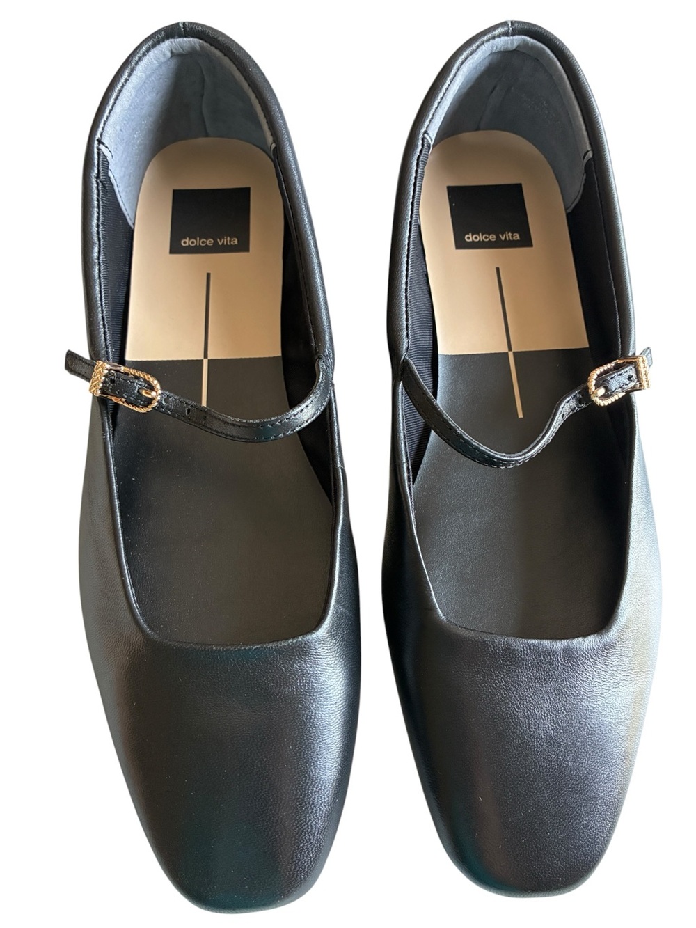 Dolce Vita Aileen Mary Jane Flats Black Leather Size 7.5 NIB - Picture 8 of 12